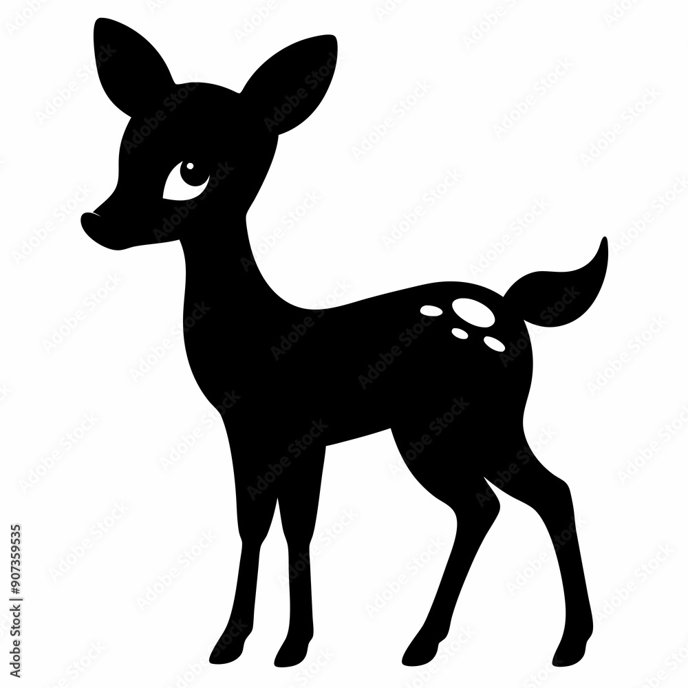 silhouette of a deer, deer vector illustration, pet vector art, deers silhouette, animal vector icon, eps, deer baby silhouette of a deer, deer vector illustration, pet vector art, deers silhouette, animal vector icon, eps, deer baby