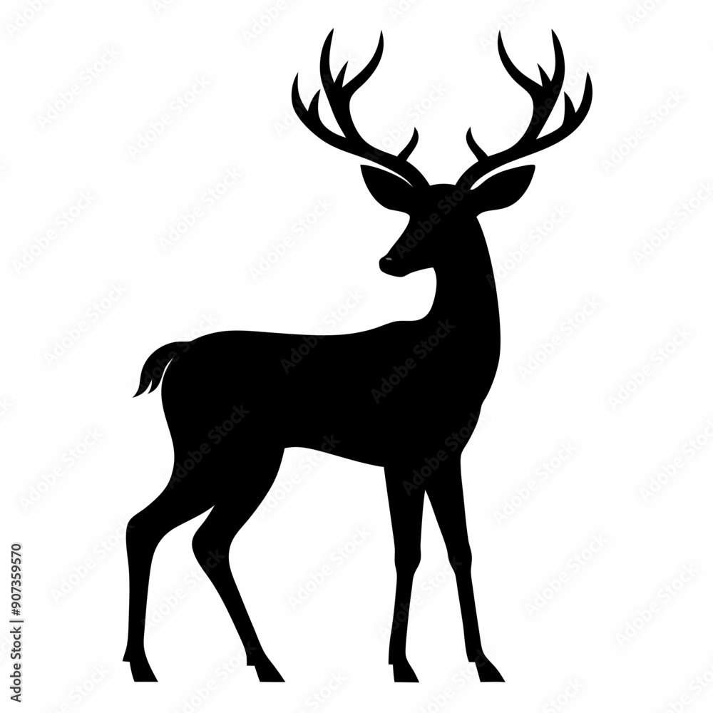 silhouette of a deer, deer vector illustration, pet vector art, deers silhouette, animal vector icon, eps, deer baby silhouette of a deer, deer vector illustration, pet vector art, deers silhouette, animal vector icon, eps, deer baby
