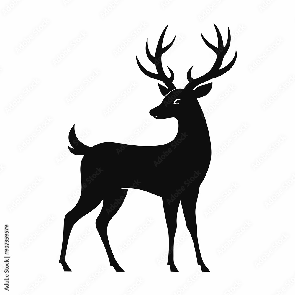 silhouette of a deer, deer vector illustration, pet vector art, deers silhouette, animal vector icon, eps, deer baby silhouette of a deer, deer vector illustration, pet vector art, deers silhouette, animal vector icon, eps, deer baby