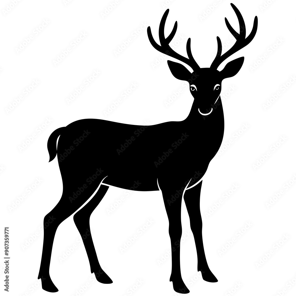 silhouette of a deer, deer vector illustration, pet vector art, deers silhouette, animal vector icon, eps, deer baby silhouette of a deer, deer vector illustration, pet vector art, deers silhouette, animal vector icon, eps, deer baby