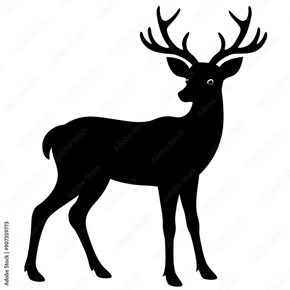 silhouette of a deer, deer vector illustration, pet vector art, deers silhouette, animal vector icon, eps, deer baby silhouette of a deer, deer vector illustration, pet vector art, deers silhouette, animal vector icon, eps, deer baby