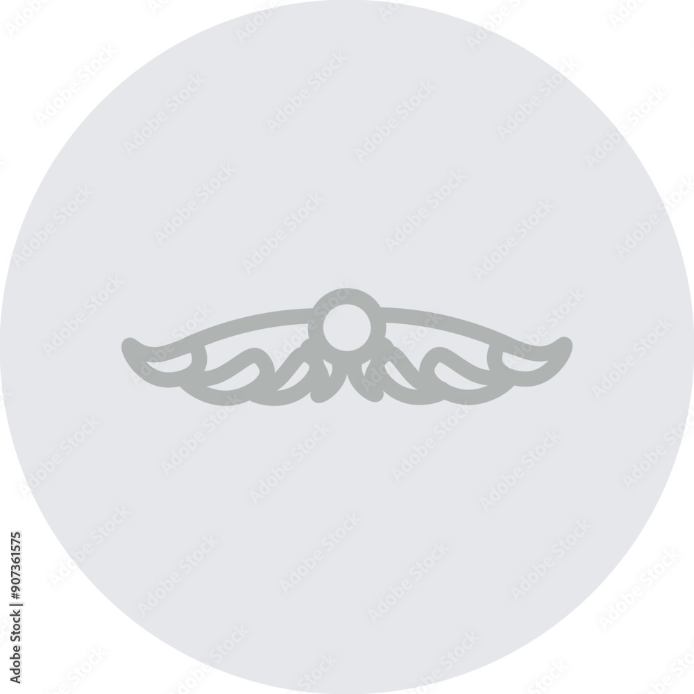 Flying Wing Vector Line Grey Circle Grey Flying Wing Vector Line Grey Circle Grey
