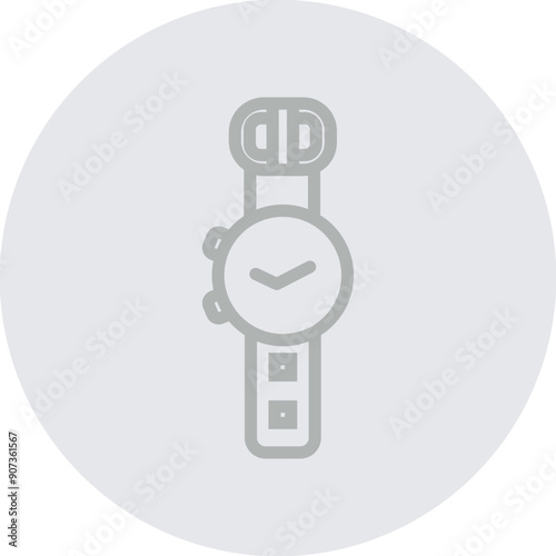 Watch Vector Line Grey Circle Grey 