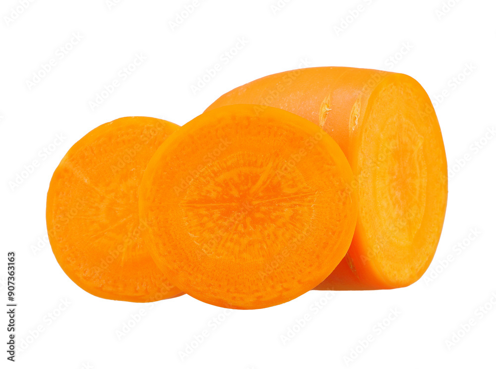 Sliced Carrot vegetable isolated on white background. Sliced Carrot vegetable isolated on white background.