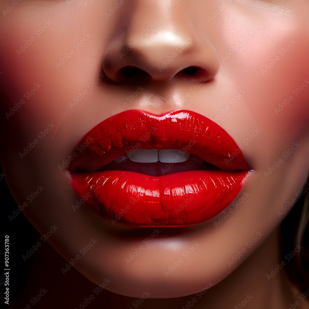 Obraz premium close-up shot of a beautiful woman's lips