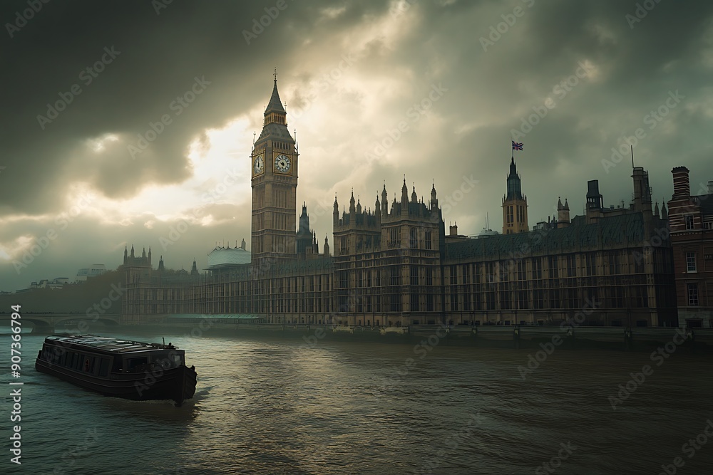 The Westminster Palace and the Big Ben clocktower