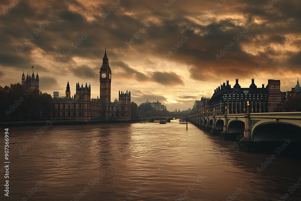 Fototapeta premium The Westminster Palace and the Big Ben clocktower