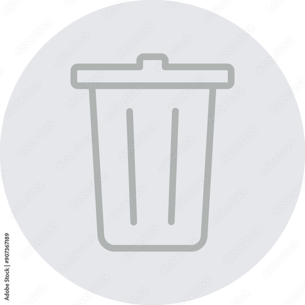 trash Vector Line Grey Circle Grey