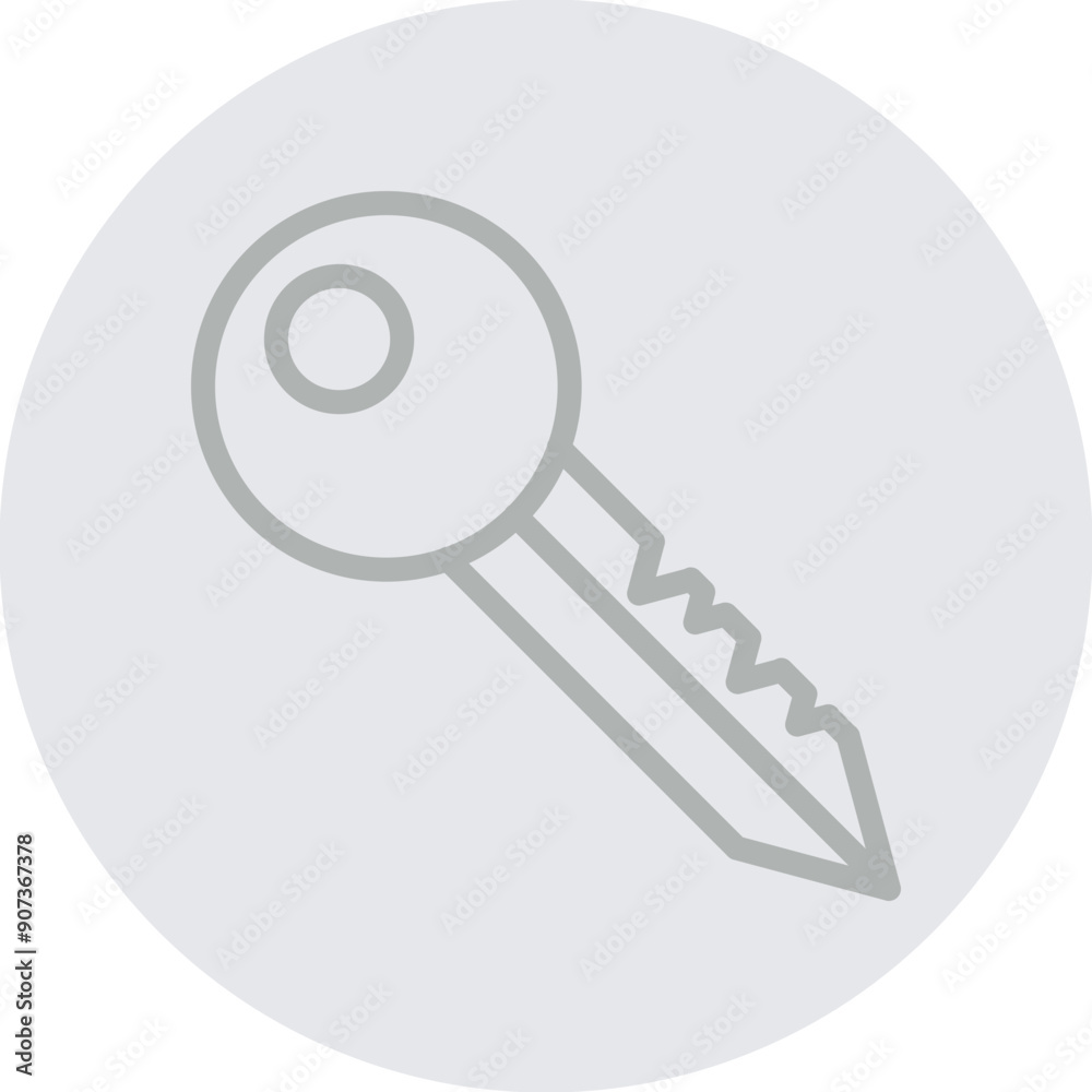 key Vector Line Grey Circle Grey key Vector Line Grey Circle Grey