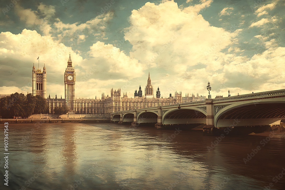 The Westminster Palace and the Big Ben clocktower The Westminster Palace and the Big Ben clocktower