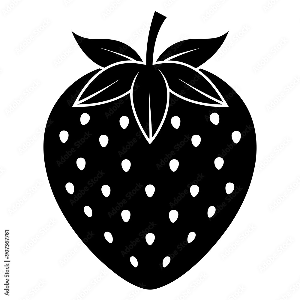 Strawberry icon silhouette vector illustration Strawberry icon silhouette vector illustration