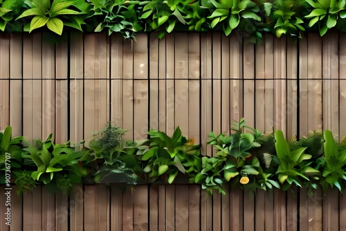 Herb wall, plant wall, natural green wallpaper and background. nature wall. Nature background of green forest Generative AI