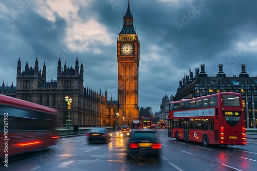 The Westminster Palace and the Big Ben clocktower