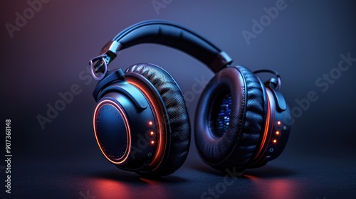 Headphones with Red Lights © subur