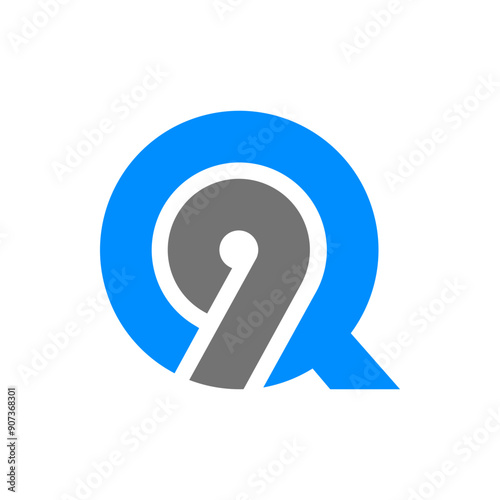 the logo consists of the letter Q and number 9. Abstract, outline and elegant.