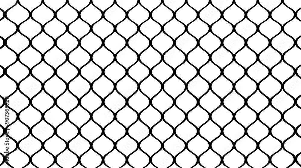 Black and White Interlocking Teardrop Pattern Black and White Interlocking Teardrop Pattern