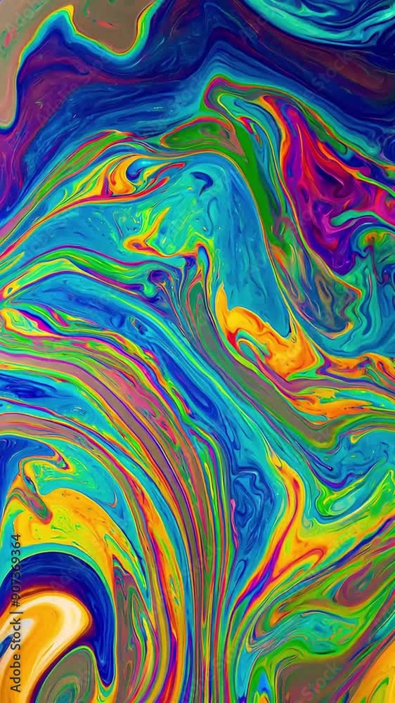 Abstract Swirling Rainbow Pattern in Soap Film Abstract Swirling Rainbow Pattern in Soap Film
