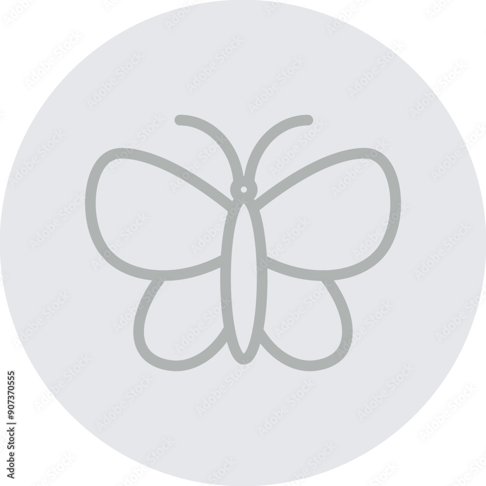 Butterfly Vector Line Grey Circle Grey Butterfly Vector Line Grey Circle Grey