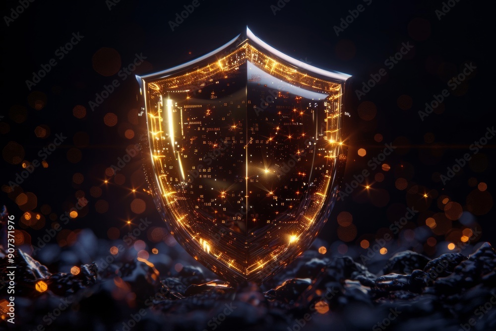 Fototapeta premium A shield code designed to maintain secrecy, focusing on protecting sensitive information and ensuring secure communication.