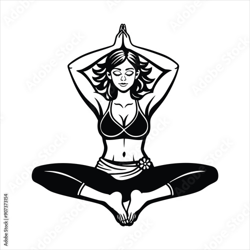 Tadasana with clear 2 leg black vector