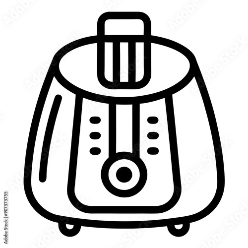 Air fryer line icon silhouette vector illustration