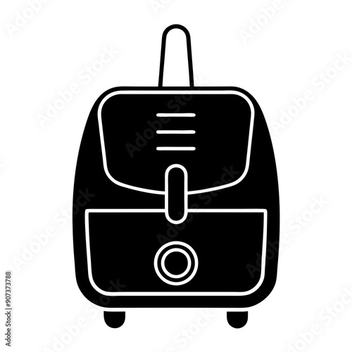 Air fryer line icon silhouette vector illustration