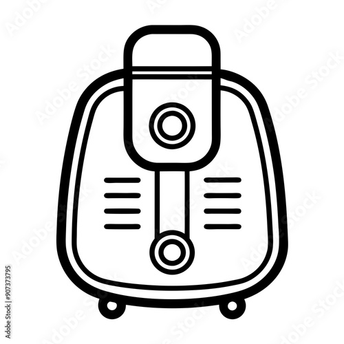 Air fryer line icon silhouette vector illustration