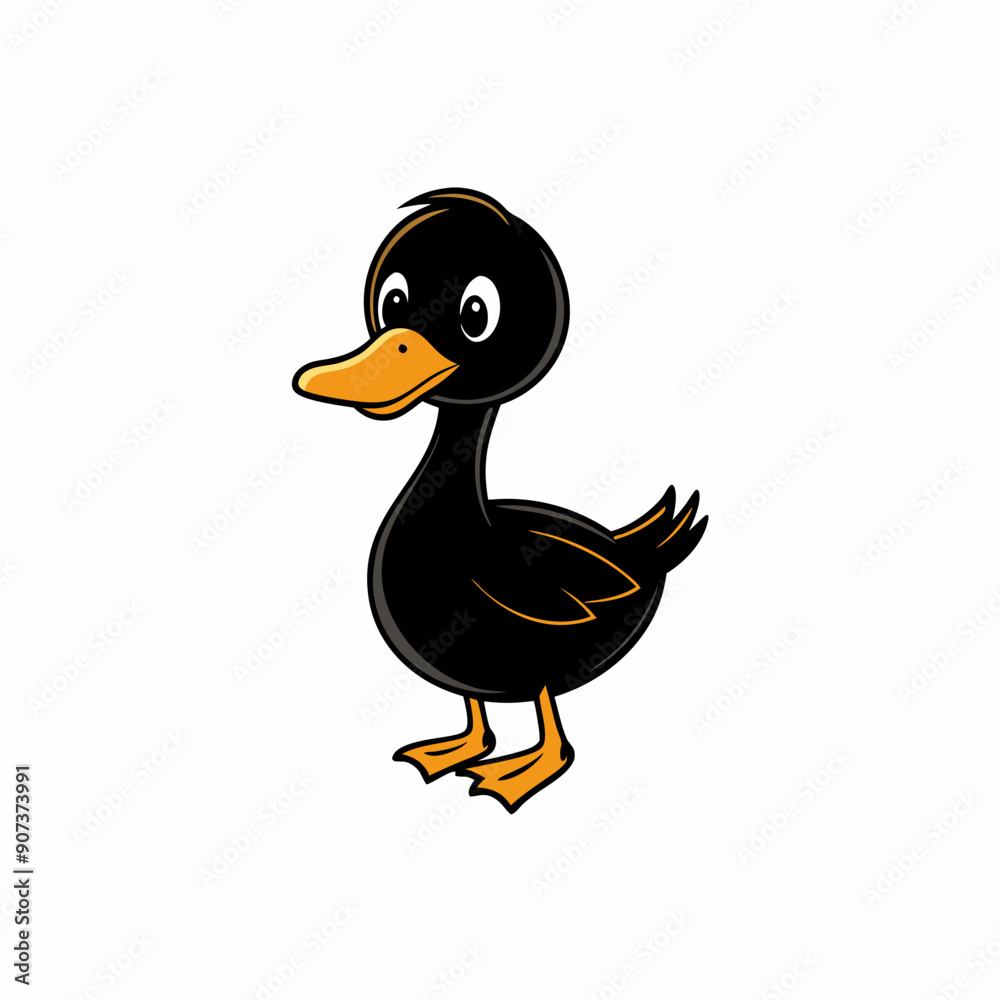 Obraz premium duck isolated on white, duck vector illustration, pet vector art, ducks silhouette, animal vector icon, eps