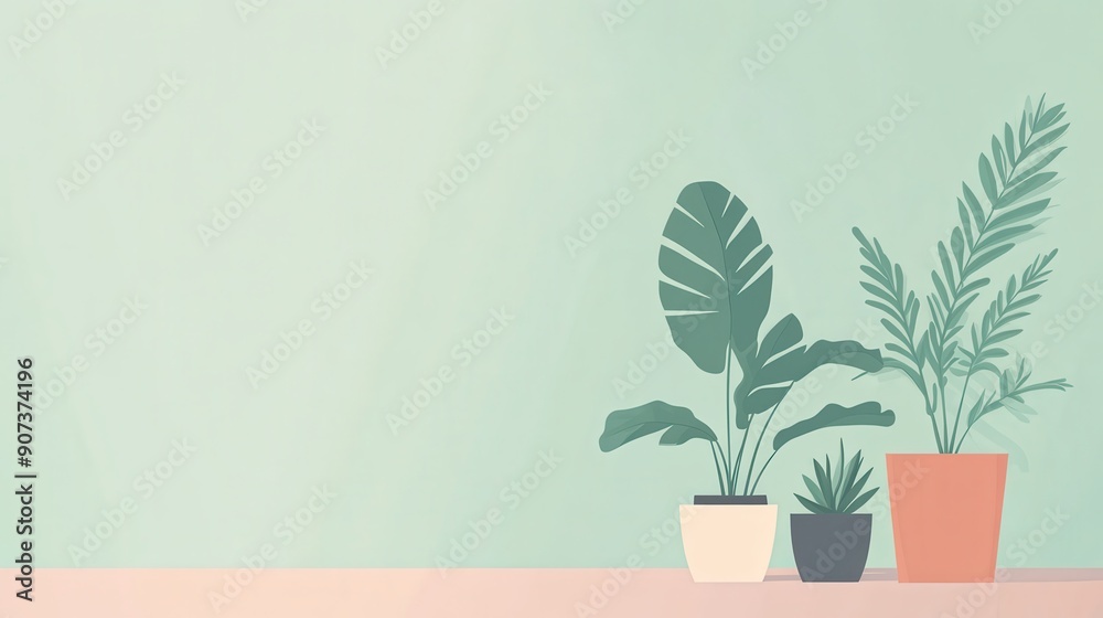 Environmentally safe paints with low VOCs, flat design, side view, healthconscious design theme, animation, Complementary Color Scheme