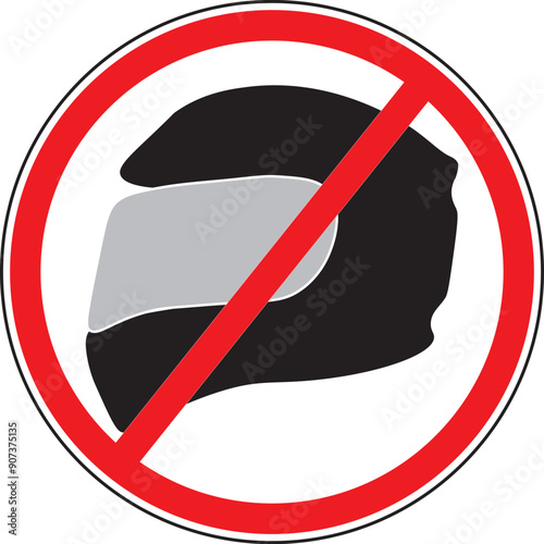 No helmet allowed sign vector.eps