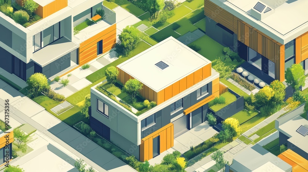 Ecoconscious construction with lowcarbon materials, flat design, top view, sustainable architecture theme, cartoon drawing, Splitcomplementary color scheme Ecoconscious construction with lowcarbon materials, flat design, top view, sustainable architecture theme, cartoon drawing, Splitcomplementary color scheme