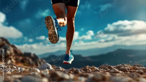 Capture the essence of outdoor exercise with a runner in action, in a studio isolate shot.