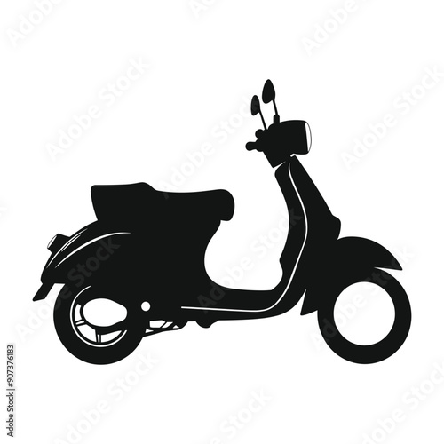 Black silhouette of a scooter on a white background.