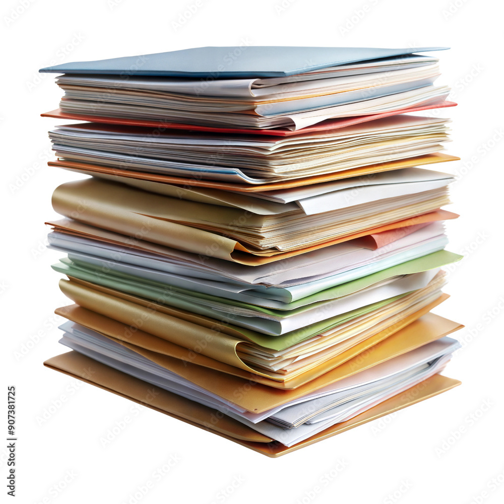 stack of file isolated on white background , png format stack of file isolated on white background , png format