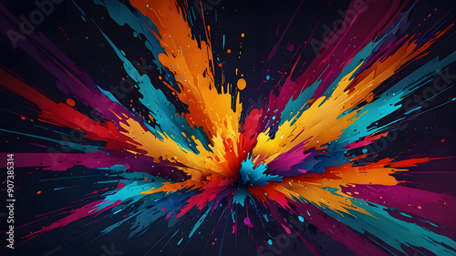 Modern Art: Explosive Burst of Colors