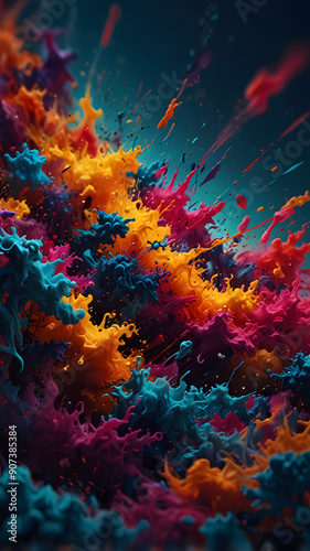 Colorful Abstract Background with Dynamic Burst