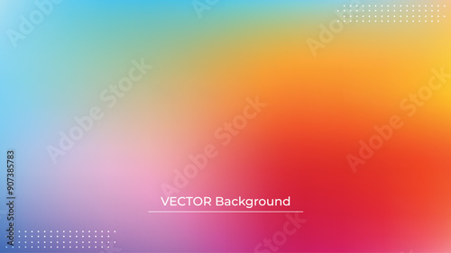 Abstract blurred gradient mesh background in bright rainbow colors. Colorful smooth banner template. Easy editable soft colored vector illustration in EPS10 without transparency.