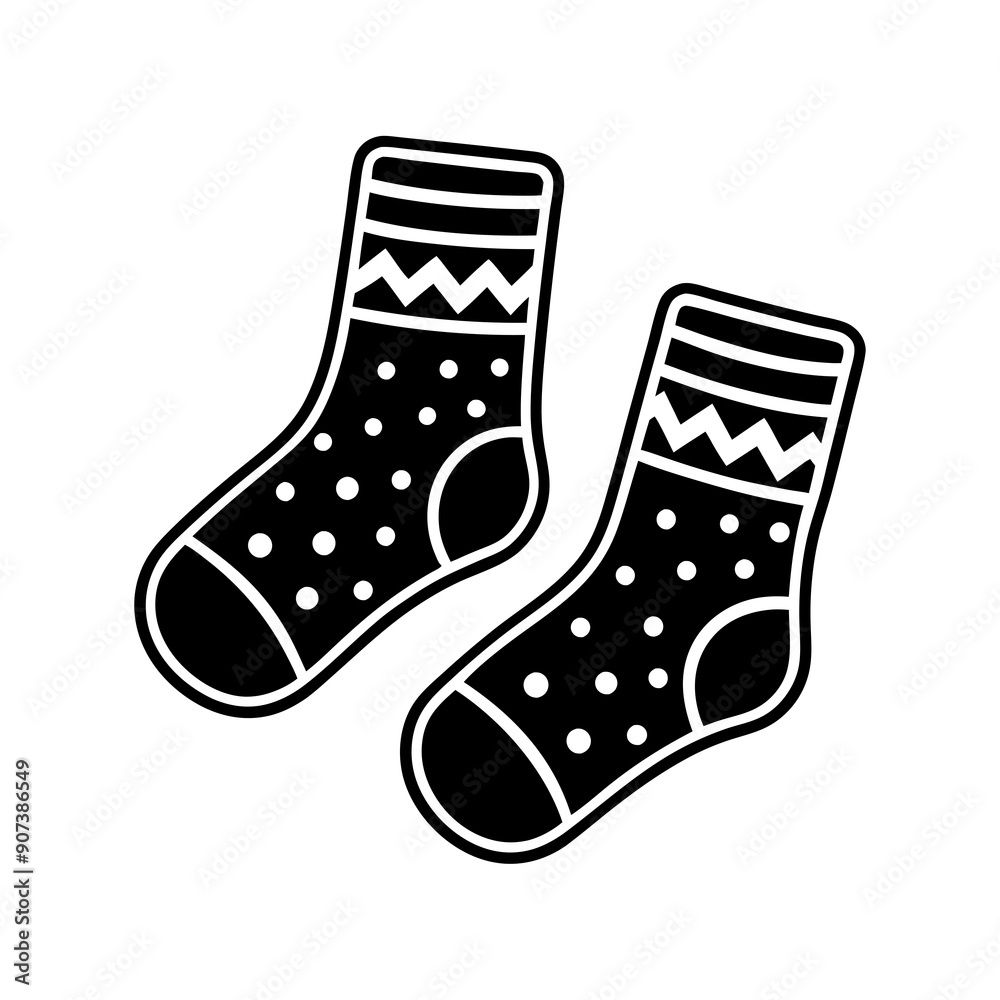 sticker design of A pair of cozy socks sticker design of A pair of cozy socks