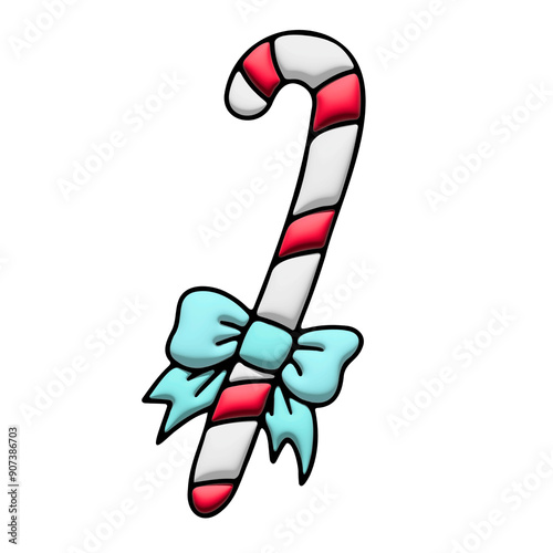 PNG 3D model of Christmas candy with a bow