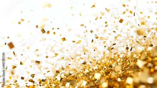 gold ribbin confetti background