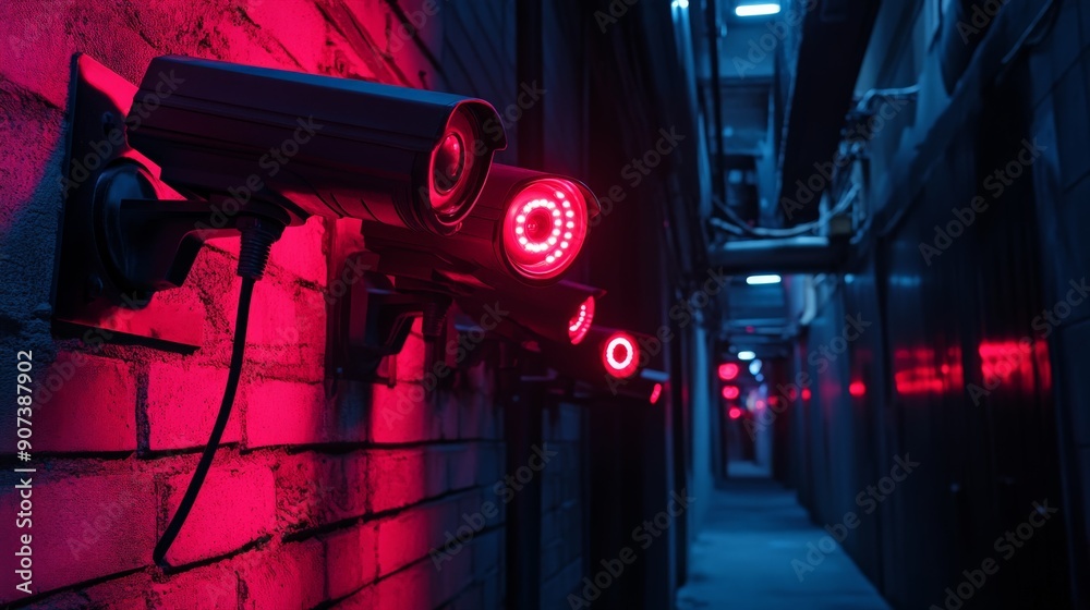 Security Cameras in a Dark Alleyway