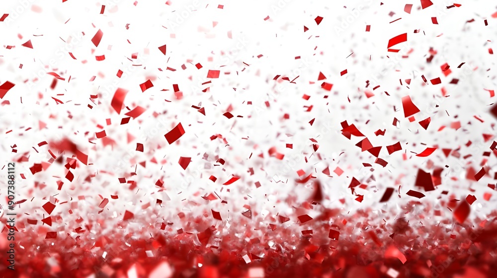 red ribbin confetti background red ribbin confetti background