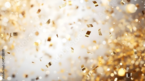 gold ribbin confetti background