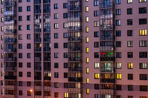 Modern apartment block prefabricated building in Kazan in Russia