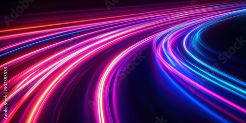 Abstract neon light trails in a minimalistic design, highlighting the concept of dynamic and innovative problem-solving approaches