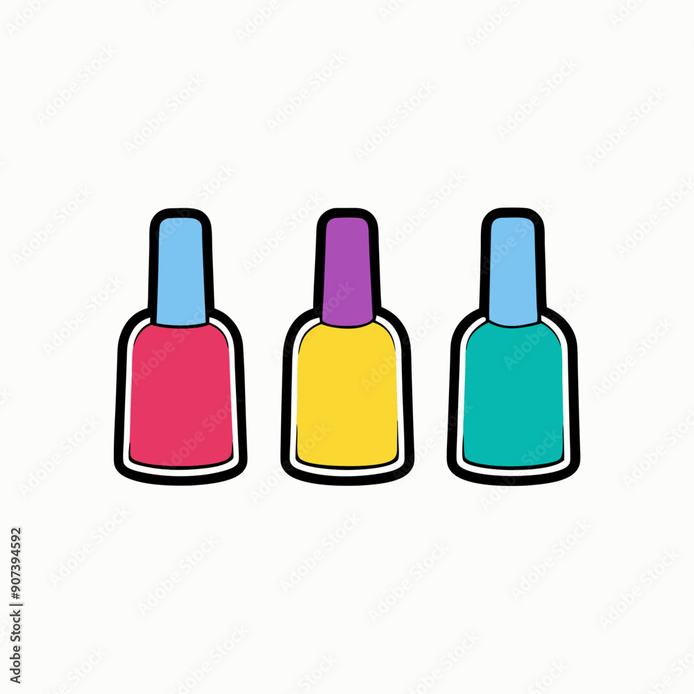 sticker design of A set of nail polish bottles i sticker design of A set of nail polish bottles i