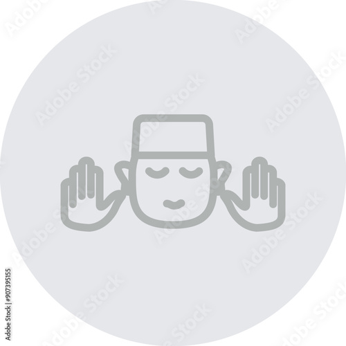 prayer Vector Line Grey Circle Grey