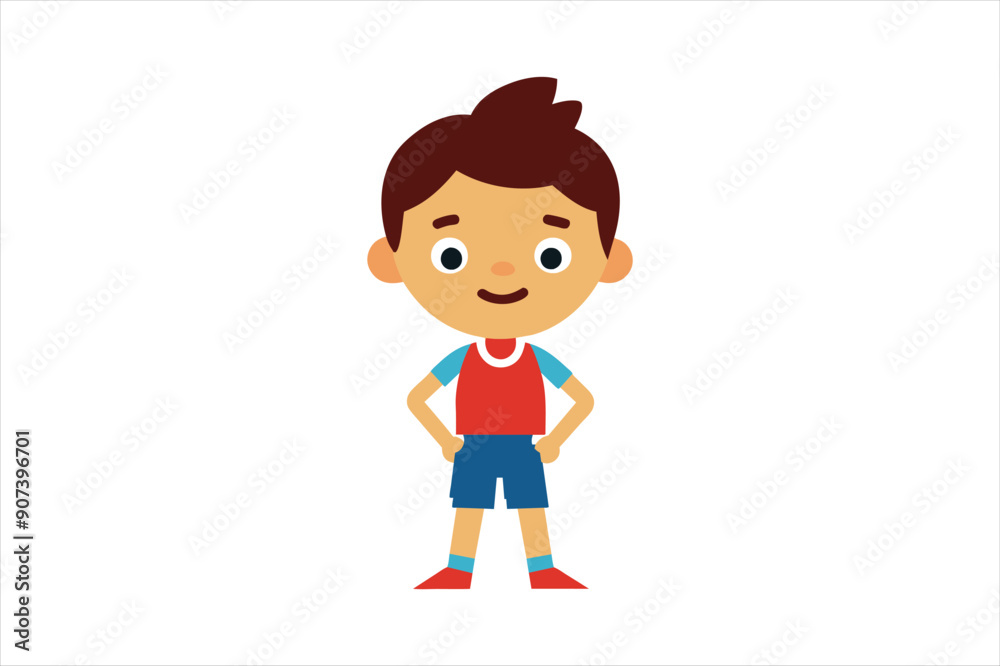 cartoon kids sports character vector art illustration cartoon kids sports character vector art illustration