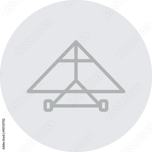 Hang glider Vector Line Grey Circle Grey