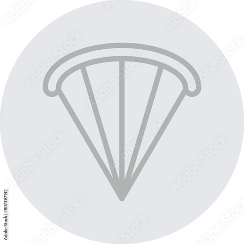 Paraglider Vector Line Grey Circle Grey